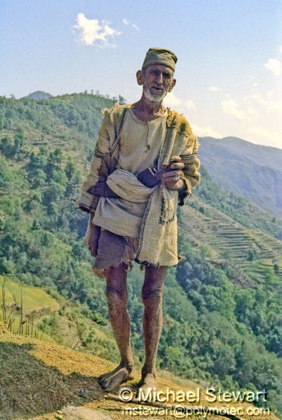 Elderly Nepali With Khukuri